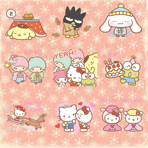 line 可爱日本sanrio三丽鸥圣诞节系列 自制手帐周边贴纸 24枚入