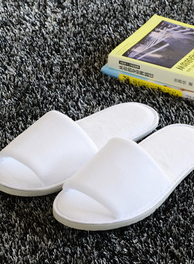 酒店宾馆拖鞋宾馆美容院会所非一次性家居待客半包白色厚底防滑