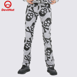 灰色巨大头骨 恶魔 女式 休闲裤 ATH DEVIL BIB NUT潮牌