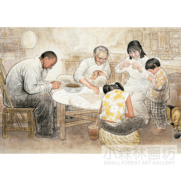包饺子 装饰画 东北饭馆饺子店面馆早餐店民俗画海报创意挂画墙画