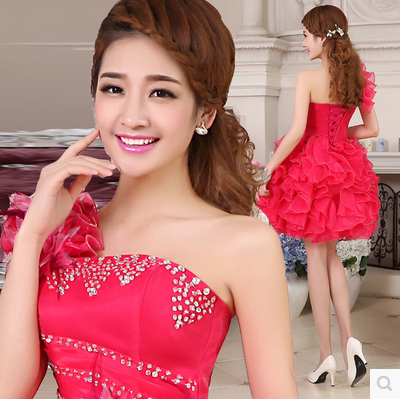 新款2015舞台彩纱蓬蓬裙小礼服短款伴舞演出服抹胸伴娘服影楼礼服在类目 女装/女士精品, 婚纱/旗袍/礼服, 礼服/晚装中 - 来自Buy2taobao.com提供专业的淘宝代购服务