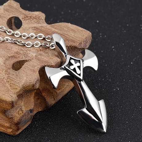 西方古罗马宫廷王族圣剑十字架项链男霸气个性新款大吊坠另类独特