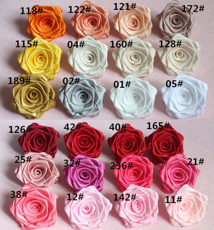 手工玫瑰花辅料DIY手捧花材料5cm缎带玫瑰花喜糖盒装饰花装饰配件
