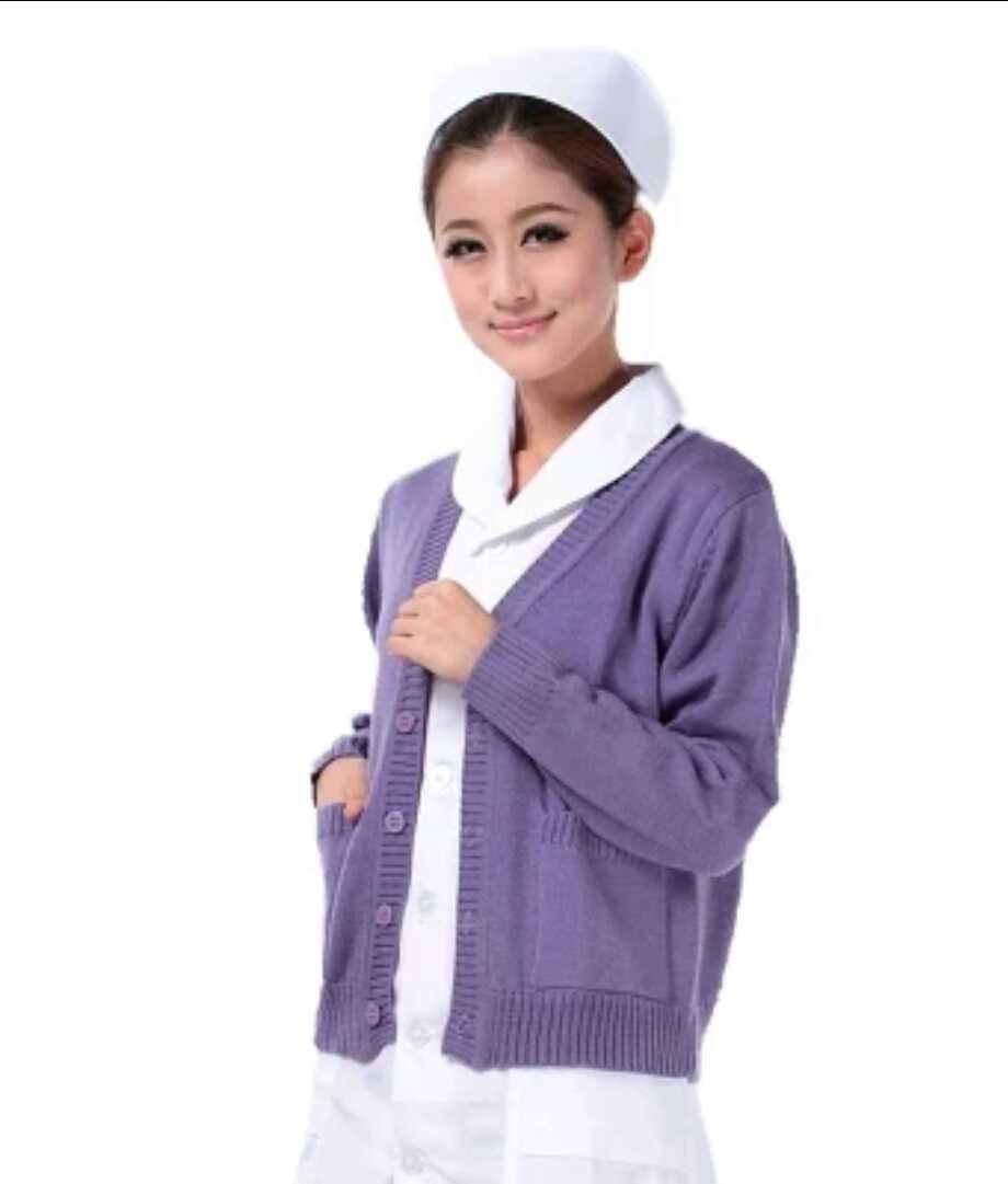 加厚女护士毛衣开衫加厚护士针织衫羊毛护士外套护白大褂护士服