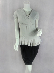 2件 V领荷叶边压褶袖 正品 OL百搭衬衣上衣B02J001 SSK绮 100元