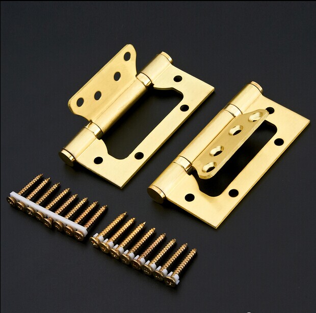 正品金黄色不锈钢合页子母铰链房门合页4X3X3.0 金拉丝 免开孔1片