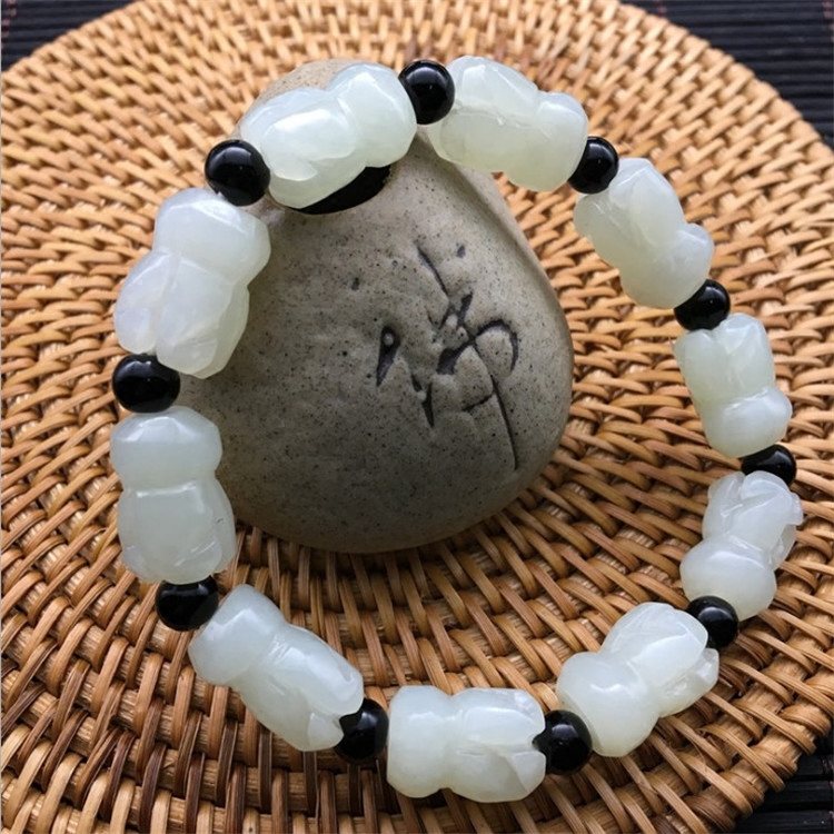 玉石和田玉青白玉佛手手链玉手串男女款手链玉器手饰佛手