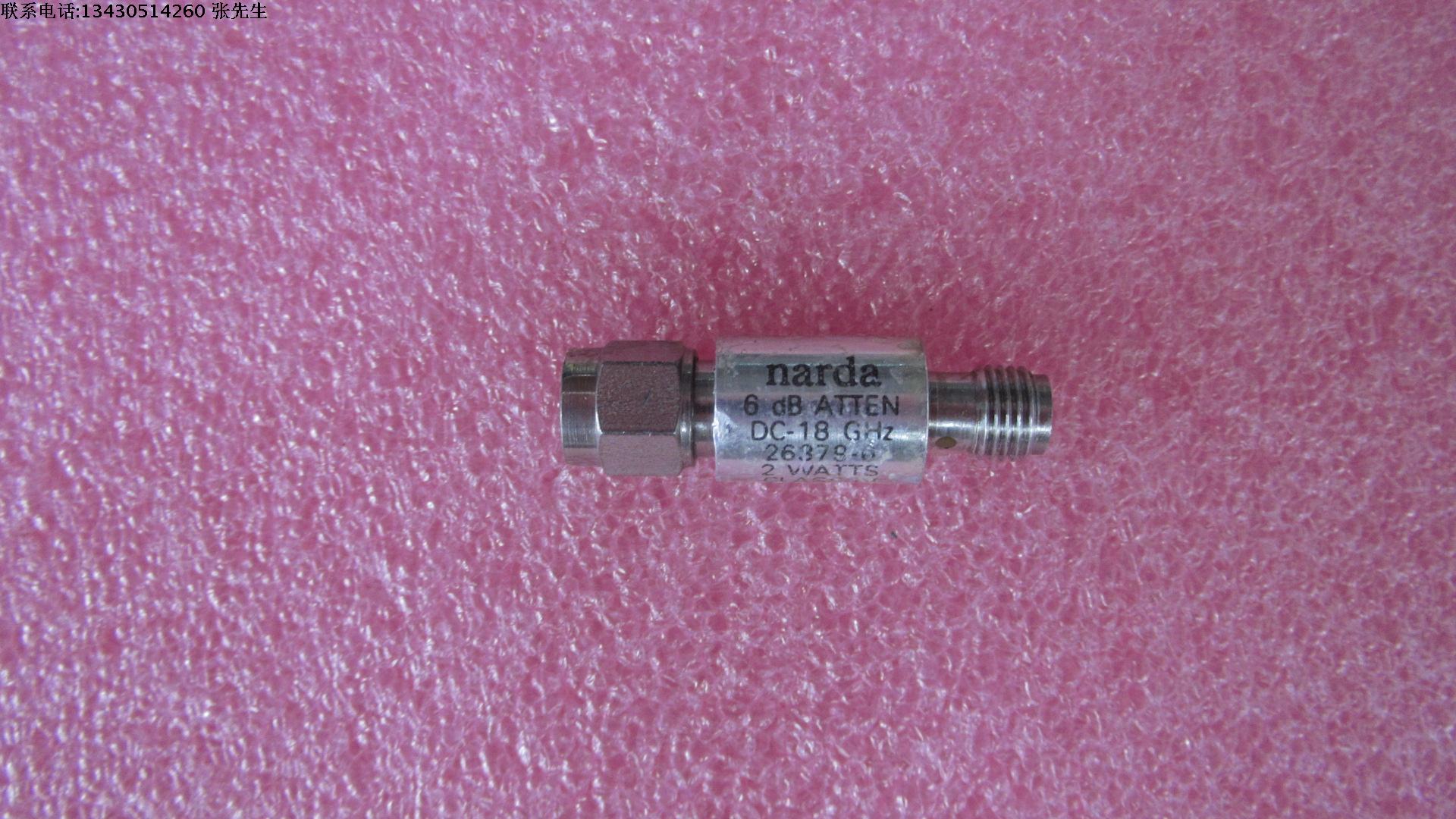 26379-6 narda DC-18GHz 6dB 2W SMA 射频微波同轴高固定衰减器 品牌：narda 型号：26379-6 频率范围：DC-18GHz 衰减值：6dB