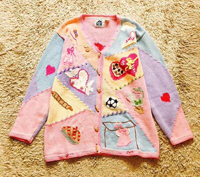 趣味粉嫩巧克力孤品毛衣