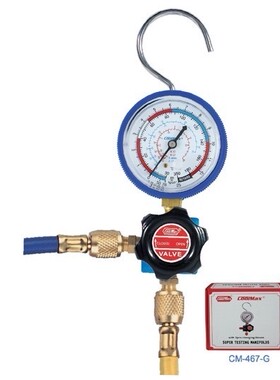 台湾格美 CM-467-G-O-R410 雪种单表阀 压力表冷媒表可选高低配管