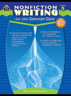 【预售】Nonfiction Writing for the Common Core: Grade 5