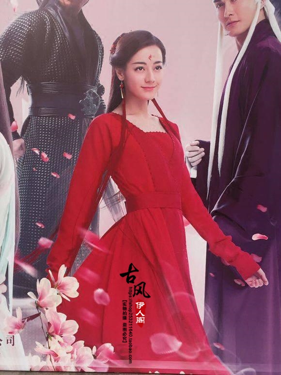 三生三世十里桃花凤九迪丽热巴同款红色仙侠服/cos古装舞台演出服