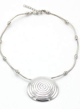 欧美饰品复古圆盘合金项坠