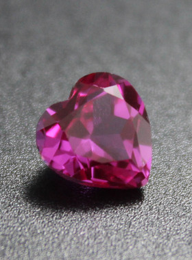 红宝石韩版女款心形碧玺玫粉裸石