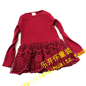 专柜正品童一密度秋冬女童纯棉长袖针织打底衫打底裙连衣裙不起球