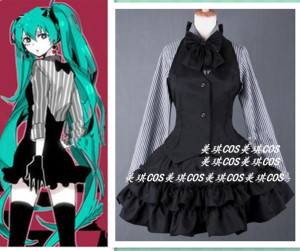 COS服装初音cos  poker face Vocaloid MIKU V家cos送手套袜子