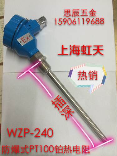 高精度Pt100防爆热电阻热电偶WZP-240螺纹温度传感器感温测温探头