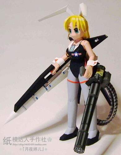 3D纸模型手工diy礼物 F14兔女郎 动漫