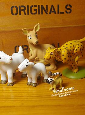 动物园 ZOO 小山羊 袋鼠 猎豹 小浣熊 蛋糕装饰摆件手办公仔玩具