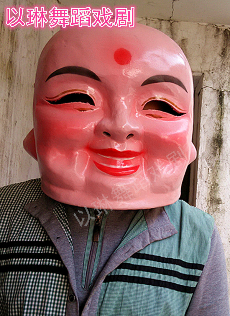 舞龙舞狮大头娃娃面具头套和尚罗汉济公县官头套道具全套社火用品