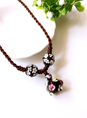 女多财三生花日式琉璃项链
