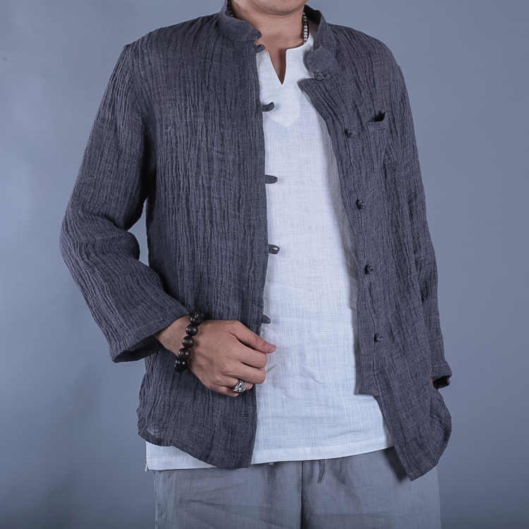 中国风男装新款夏 中式立领盘扣大码开衫亚麻男款唐装汉服薄衬衫|ruв категории Мужская одежда, рубашка - от Buy2taobao.com для оказания профессиональной услуги покупки агента Taobao