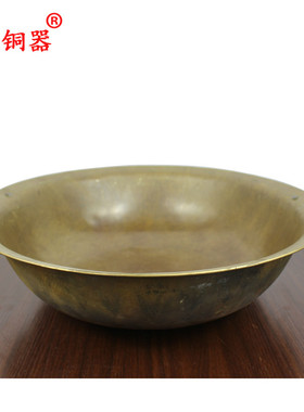 宇卓铜器纯铜锅黄铜锅双耳锅工艺品摆件