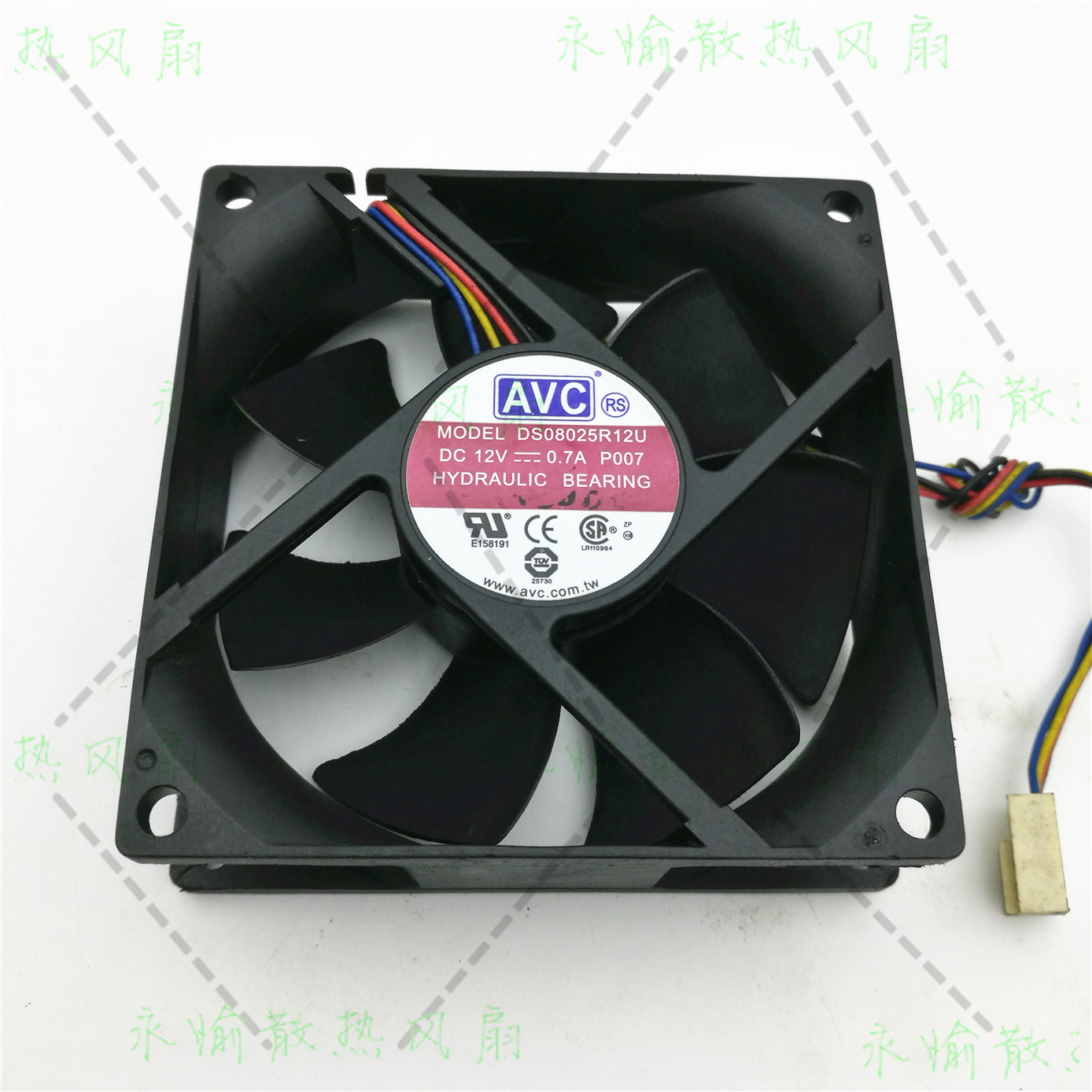 原装AVC DS08025R12U 12V 0.7A  8025 4线 机箱 CPU 散热风扇 8cm
