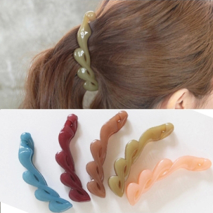 韩国进口发饰品热卖 简约大方果冻色发夹马尾夹香蕉夹B4