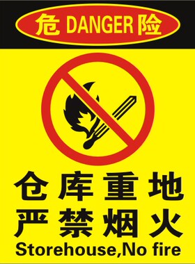 仓库重地严禁烟火 安全警示标志牌 消防安全标示牌提示贴牌订定做