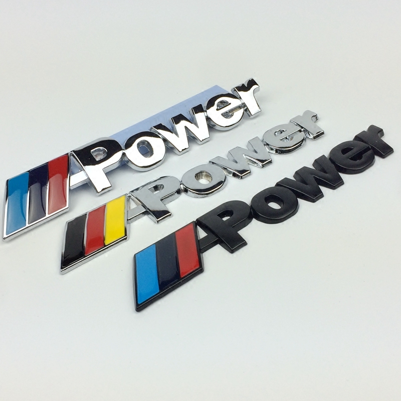 适用金属m POWER车贴标适用于1系3系5系gt7系尾箱车标改装中网标