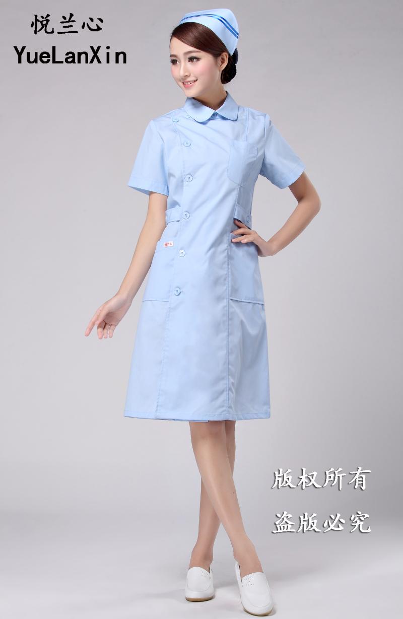 粉色夏装短袖护士服 药店工作服 美容院半永久导医服医院工作服
