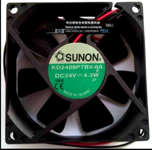 4.3W 8025 24V 8cm双滚珠变频器风扇KD2408PTBX 正品 原装 SUNON