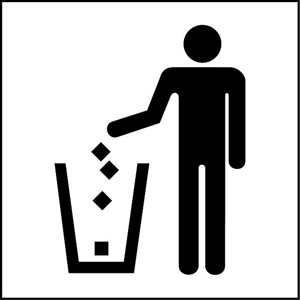 725海报印制展板写真喷绘贴纸362常用标识02垃圾箱