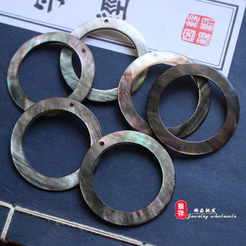 diy黑蝶贝深海幻彩耳环吊坠新品