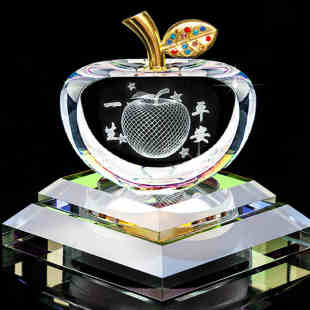 水晶汽车摆件车内苹果饰品摆件创意汽车饰品车内用品车上装 饰品