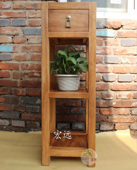 角几 边几 老榆木花几 全实木中式家具 可定制北京