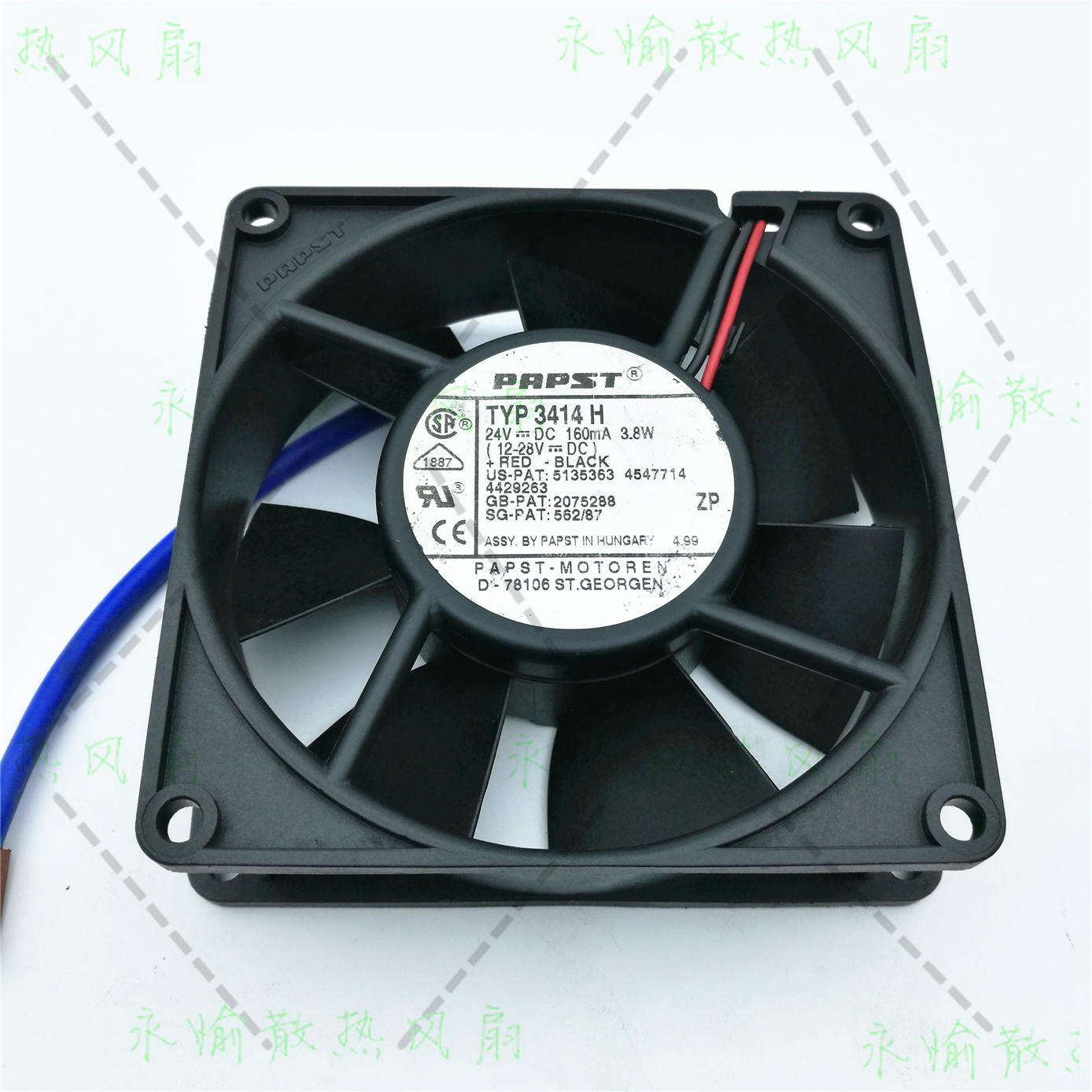 原装德国papst TYP3414H 24V 160mA 3.8W 9025 2线变频器散热风扇