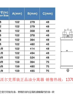 派尔克过滤型油分 PKW-55855A 5分 四川冷库冷冻冷藏机组油分离器