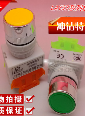 LAY37 PBC Y090-11 11BN 平头自复位按钮开关 22MM 控制按钮