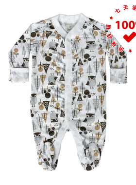 正品美国老海军Old Navy猫头鹰婴幼儿连体衣长款包屁爬服纯棉哈衣
