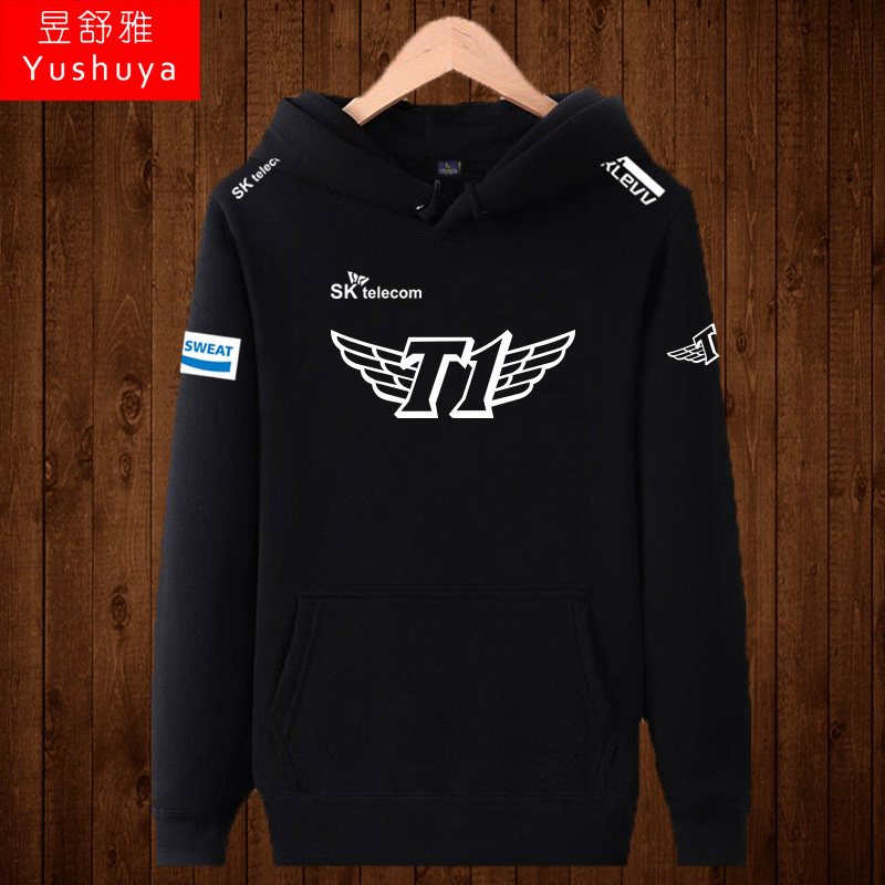 skt1战队队服连帽衫卫衣男士秋冬加厚加绒外套联盟上衣服t1比赛服