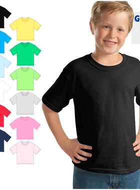 吉尔丹76000B儿童纯棉彩色空白圆领短袖t恤汗衫亲子文化衫幼儿园