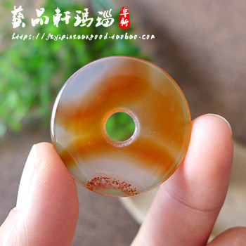 天然玛瑙 原石玛瑙吊坠/项链 中号平安扣风景牌 H6新品