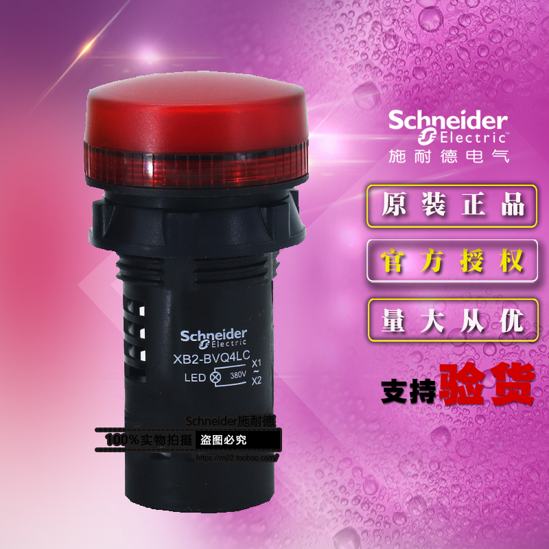 原装正品施耐德LED指示灯信号灯红色AC380V XB2BVQ4LC XB2B-VQ4LC