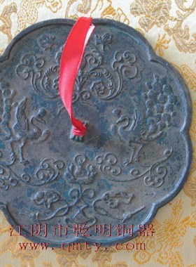 仿古青铜镜汉代透光鉴艺术品镜婚庆凤鸟葵花青铜透光镜厂家直销