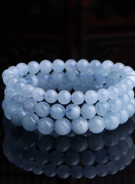 韩版手链水晶海蓝宝女手串天然