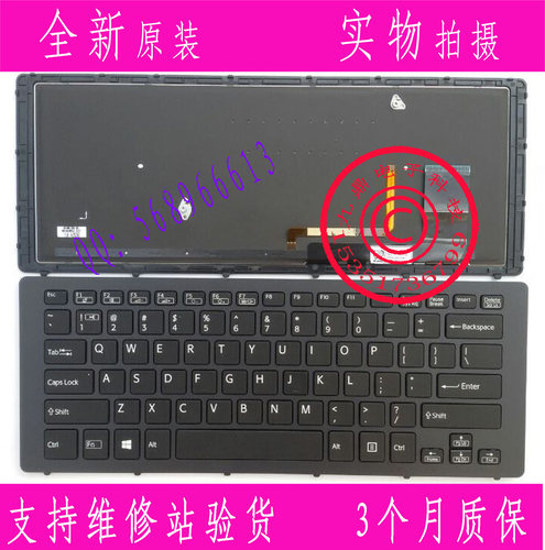 原装索尼Sony VPC SVF15N SVF 15N SVF15N18SCB 黑色背光US键盘