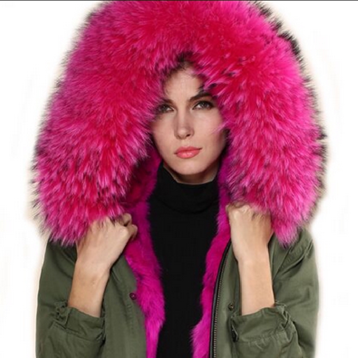 超大染色貉子毛条帽条白色貉子毛领子帽领白底黑尖红蓝绿黄紫毛领