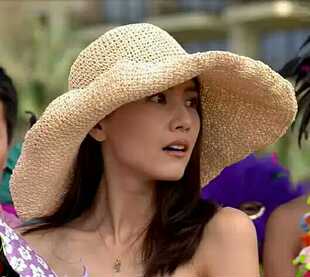 杨桃同款手工编织度假沙滩帽咱们结婚吧高圆圆大沿草帽遮阳帽子女